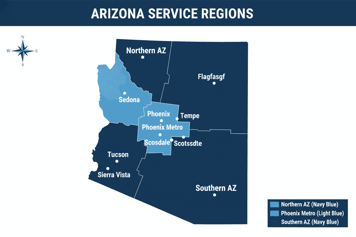 ACE Home Services coverage map of Arizona